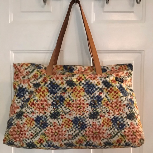 kate spade Handbags - Kate Spade Saturday Blue Tan Floral Large Tote Bag